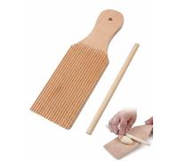 FIMWOLZ Planche à Gnocchi de Haute Qualité en Bois de Hêtre - Parfaite pour Préparer des Gnocchis Italiens Classiques avec Stries Traditionnelles (24 x 7 x 1 cm)