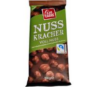 FIN CARRE - Nuss Krache Voll Nuss - Tablette de Chocolat Noir 32% Cacao avec Noix Entières, Dégustation Gourmande et Croustillante - 100g