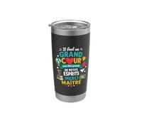 Fin D'Année Maître École Grand Cœur Primaire Merci Maître Gobelet isotherme en acier inoxydable double paroi