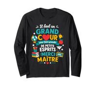 Fin D'Année Maître École Grand Cœur Primaire Merci Maître Manche Longue