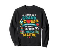 Fin D'Année Maître École Grand Cœur Primaire Merci Maître Sweatshirt