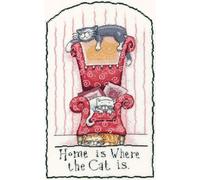 Fin de série Heritage Point de Croix Set Aida "La maison est où le chat est (A)", patron à compter, CRHC954-A, 16,5x27cm