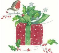 Fin de série Heritage Point de Croix Set Tissu à compter "Cadeau de Noël (L)", modèle à compter, SCCG1106-E, 11x12cm