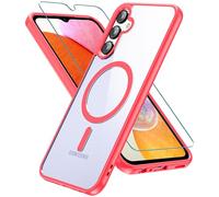 Fin2feel Magnétique Coque pour Samsung A15 avec Verre Trempé Protection Écran, 360 Degrés Étui de Protection Antichoc Militaire Souple TPU Bumper Housse Anti-Jaunissement Anti-Rayures Coque Galaxy A15