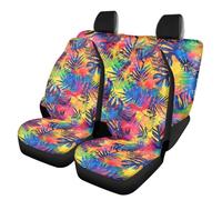 Finagallathe Ensemble complet de housses de siège de voiture universelles Tie Dye Monstera Leaf - Accessoires automobiles - Housses de siège avant et arrière pour voiture, camion, SUV, camionnettes