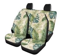 Finagallathe Housses de siège de voiture motif feuilles de Monstera - Coussin de siège tropical pour voitures, SUV, camion, berline - Accessoires de protection