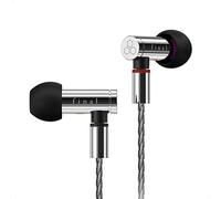 final E5000 Écouteurs Intra-Auriculaires isolants, Pilote Dynamique de 6,4 mm, Haute résolution, boîtier en Acier Inoxydable, câble MMCX détachable argenté, Embouts pivotants - Acier Inoxydable