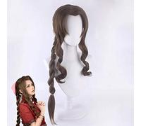 Final Fantasy VII Aerith Gainsborough Cosplay perruques marron longs bouclés résistant à la chaleur cheveux synthétiques Peruca Anime Costume jouer perruque PL-781