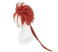 Final Fantasy VII Reno Wigs 50cm Orange Half Long Styled Cosplay Costume Wigs High Temperature Game Wigs + Wig Cap