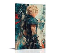 Final Fantasy Vll Game Character The Cloud Strife (4) Poster Peinture décorative sur toile pour salon, chambre à coucher, art mural, impression photo, décoration moderne, pour salle familiale, 16 x 24