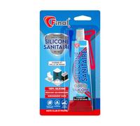FINAL Silicone sanitaire 1 x 50 ml - Mastic étanche de qualité professionnelle, pour salle de bain, douche et cuisine, résistant à la moisissure, antibactérien et élastique, adhère au verre, métal