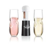 Final Touch Bubbles Lot de verres à champagne étincelants avec décapsuleur 300 ml