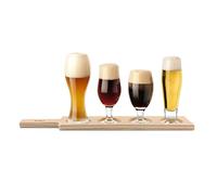 Final Touch GBT104 Lot de 4 pagaies de dégustation de bière avec pagaie en bois et guide de dégustation