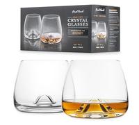 Final Touch Lot de 2 verres à whisky en cristal 100% sans plomb - Fabriqués avec du titane DuraSHIELD renforcé pour une durabilité accrue - Hauteur : 9 cm - 300 ml