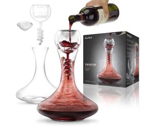 Final Touch Twister WDA919 Ensemble aérateur et décanteur en verre