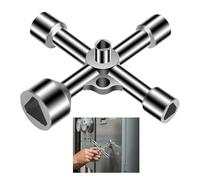 FinalCool Clé Triangulaire 4 Voies 5 Tailles(7mm/10mm/12mm/13mm/18mm), Multifonction Clef Triangle, Clé Pompier, Universelle Clef Triangle pour Poubelle, Compteur Électrique, Gaz, Eau, Armoires