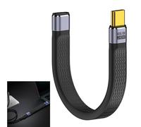FinalCool USB C 4.0 Court 40 Gbps Câble D'extension, 240w, 8k@60Hz, Mâle Vers Femelle, Câble Plat Type C 48V 5A Audio Vidéo, Câble USB-C pour Téléphone Thunderbolt 3/4 Type C, Ordinateur Portable