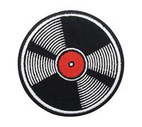 Finally Home Écusson à attacher avec scratch - Disque vinyle | Patchs de musique, écussons rétro, patchs en vinyle, patch extérieur rond 8 cm, badge rock