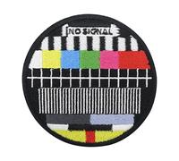 Finally Home Écusson à attacher avec scratch - No Signal TV rétro | Patchs vintage, écussons, écussons Old School, badge d'extérieur, patch rond