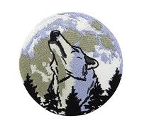 Finally Home Écusson à repasser motif lune loup, motard, lune, loup, patch arrière de moto