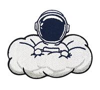 Finally Home Écusson Thermocollant | Astronaute dans un nuage | Patch à coller au fer à repasser ou à coudre | Pièce de décoration ou réparation pour vêtement, jean, sac, pantalon, veste