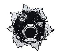 Finally Home Écusson Thermocollant | Astronaute dans un trou | Patch à coller au fer à repasser ou à coudre | Pièce de décoration ou réparation pour vêtement, jean, sac, pantalon, veste