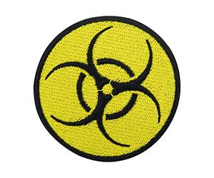 Finally Home Écusson Thermocollant | Atome à risque biologique | Patch à coller au fer à repasser ou à coudre | Pièce de décoration ou réparation pour vêtement, jean, sac, pantalon, veste