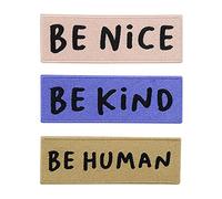 Finally Home Écusson thermocollant Be Kind Be Nice Be Human | Écusson cool pour adultes : « Good Vibes Statement & Happy ». En tant que kit d'écussons thermocollants pour veste et sac.