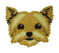 Finally Home Écusson Thermocollant | Chien Yorkshire Terrier | Patch à coller au fer à repasser ou à coudre | Pièce de décoration ou réparation pour vêtement, jean, sac, pantalon, veste