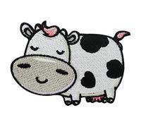Finally Home Écusson thermocollant et à coudre - Motif vache - Pour enfants - Motif animaux