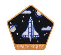 Finally Home Écusson Thermocollant | Fusée de la Force spatiale | Patch à coller au fer à repasser ou à coudre | Pièce de décoration ou réparation pour vêtement, jean, sac, pantalon, veste