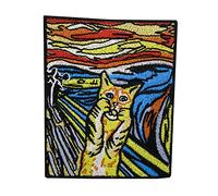 Finally Home Écusson Thermocollant | Les chats qui crient | Patch à coller au fer à repasser ou à coudre | Pièce de décoration ou réparation pour vêtement, jean, sac, pantalon, veste