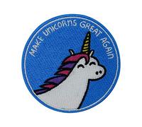 Finally Home Écusson Thermocollant | Make Unicorns Great Again Licorne | Patch à coller au fer à repasser ou à coudre | Pièce de décoration ou réparation pour vêtement, jean, sac, pantalon, veste