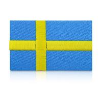 Finally Home Écusson thermocollant - Motif drapeau de la Suède - 7,9 x 5 cm - Motif drapeau de la Suède