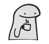 Finally Home Écusson thermocollant Smiling Coffee Guy | Patchs pour vestes en jean, écussons drôles Meme, écussons rétro, écussons de bande dessinée, écussons thermocollants Dessin animé