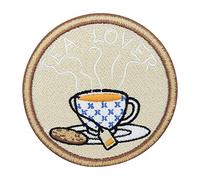 Finally Home Écusson Thermocollant | Tea Lover | Patch à coller au fer à repasser ou à coudre | Pièce de décoration ou réparation pour vêtement, jean, sac, pantalon, veste