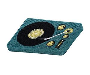 Finally Home Écusson Thermocollant | Tourne-disque vert | Patch à coller au fer à repasser ou à coudre | Pièce de décoration ou réparation pour vêtement, jean, sac, pantalon, veste