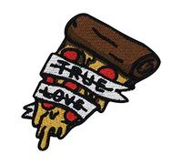 Finally Home Écusson Thermocollant | Tranche de pizza True Love | Patch à coller au fer à repasser ou à coudre | Pièce de décoration ou réparation pour vêtement, jean, sac, pantalon, veste