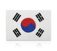 Finally Home Patch thermocollant drapeau de la Corée du Sud | 7,5 x 5 cm | Écusson drapeau coréen Corée du Sud, thermocollant