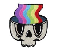 Finally Home Patch thermocollant - Tête de mort arc-en-ciel - Patchs motards - Thermocollant - Patch de fierté
