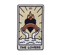 Finally Home The Lovers Écusson thermocollant en forme de cœur et flamme arc-en-ciel | Patch nuages, thermocollant, écusson d'amour