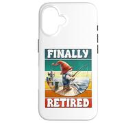 Finally Retired Fishing Grandpa Gnome Graphic For Retirement Coque pour iPhone 16