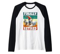Finally Retired Fishing Grandpa Gnome Graphic For Retirement Manche Raglan