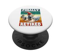 Finally Retired Fishing Grandpa Gnome Graphic For Retirement PopSockets PopGrip Adhésif