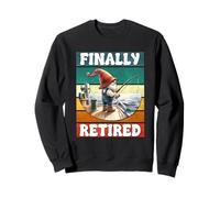 Finally Retired Fishing Grandpa Gnome Graphic For Retirement Sweatshirt