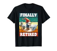 Finally Retired Fishing Grandpa Gnome Graphic For Retirement T-Shirt