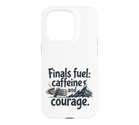 Finals Fuel Caffeine and Courage Student Exam Motivation Coque pour iPhone 15 Pro