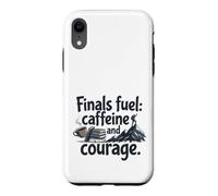 Finals Fuel Caffeine and Courage Student Exam Motivation Coque pour iPhone XR