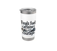 Finals Fuel Caffeine and Courage Student Exam Motivation Gobelet isotherme en acier inoxydable double paroi