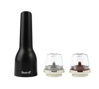 FINAMILL Broyeur avec 2 dosettes (ProPlus & Peppercorn), rechargeable, noir minuit